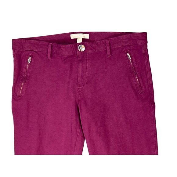 Banana Republic Burgundy Sloan Zipper Pocket + Ankle‎ Zip Pants Size 10 - Picture 6 of 8